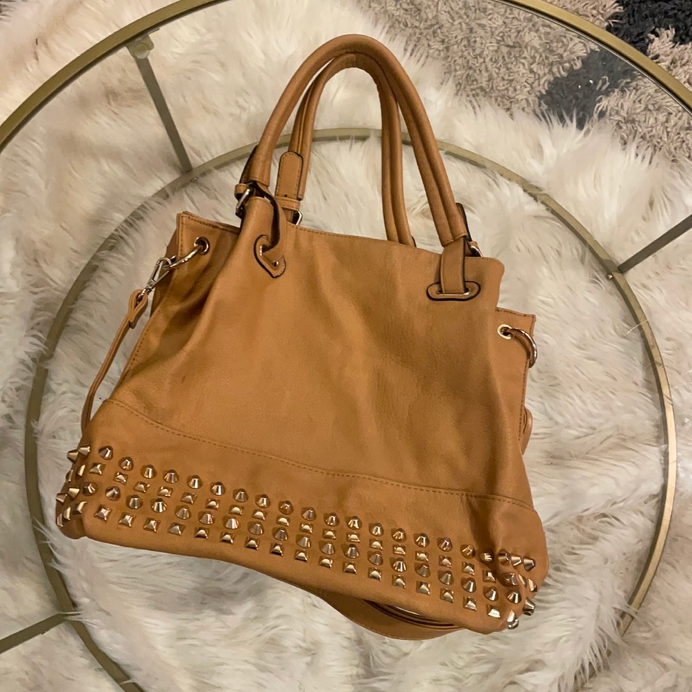 Tan Studded Handbag